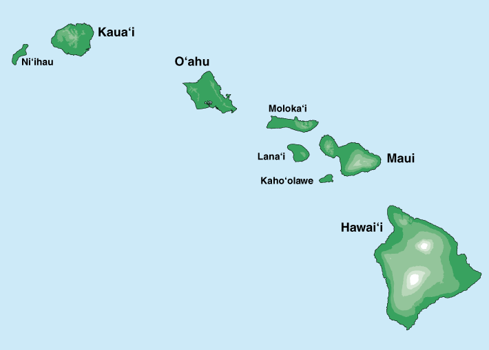 hawaii maps of islands. Virtually Hawaii: Island Maps