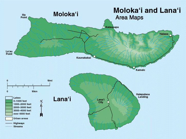 detailed map of hawaiian islands. From the folks at Molokai - The Most Hawaiian Island a basic travel map with 